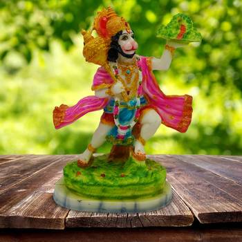 Lord Hanuman caring mountain Idol For Home Decoration (5x3.5x8) 1