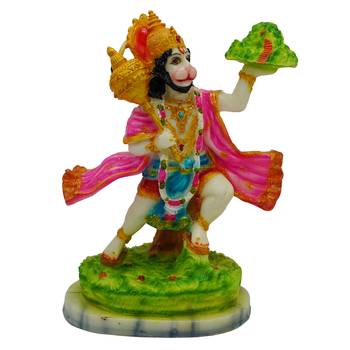 Lord Hanuman caring mountain Idol For Home Decoration (5x3.5x8) 2