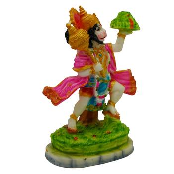 Lord Hanuman caring mountain Idol For Home Decoration (5x3.5x8) 3