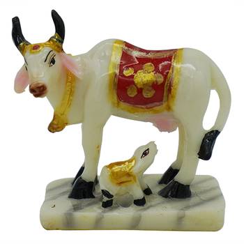 Gallery99 Handpainted Atut Nandi Idol with Their Puppies For Home Decoration (2.5x1.5x2.5) 2