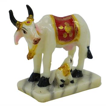 Gallery99 Handpainted Atut Nandi Idol with Their Puppies For Home Decoration (2.5x1.5x2.5) 3
