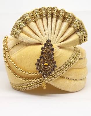 Beige Wedding Safa Turban 1