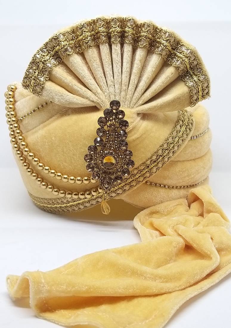 Beige Wedding Safa Turban