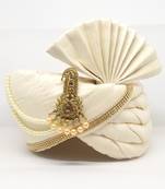 Cream Groom Wedding Safa Turban