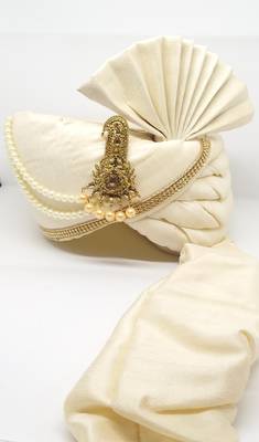 Cream Groom Wedding Safa Turban 2