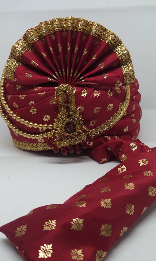 Maroon Safa Turban For Weddings