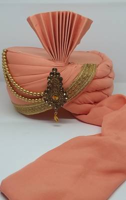 Peach Wedding Safa Turban 2