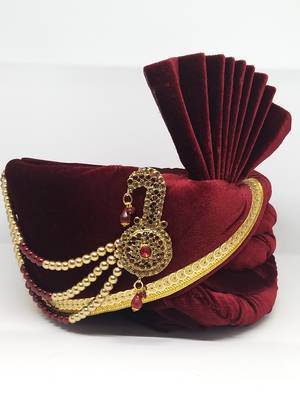 Maroon Wedding Safa Turban 1