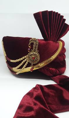 Maroon Wedding Safa Turban 2