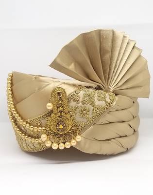 Dark Gold Wedding Safa Turban 1