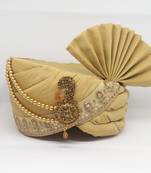 Gold Dupion Wedding Safa Turban