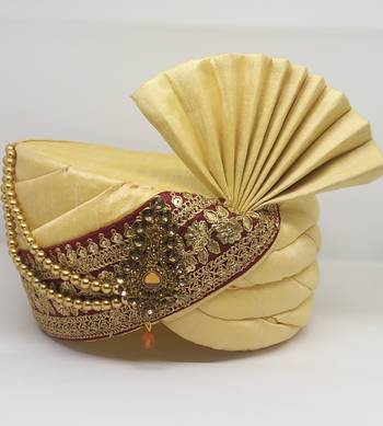 Cream Wedding Safa Turban 1
