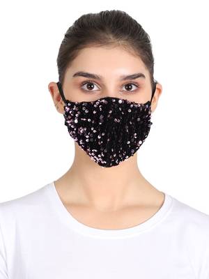3-Ply Reusable Sculpted Sequin Fashion Mask 1