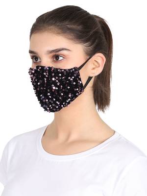 3-Ply Reusable Sculpted Sequin Fashion Mask 2
