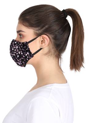 3-Ply Reusable Sculpted Sequin Fashion Mask 3
