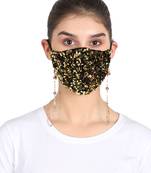 3-Ply Reusable Sculpted Sequin Fashion Mask With Lanyard Chain