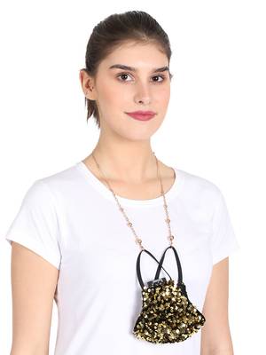 3-Ply Reusable Sculpted Sequin Fashion Mask With Lanyard Chain 4