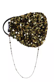 3-Ply Reusable Sculpted Sequin Fashion Mask With Lanyard Chain
