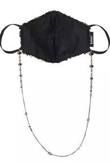 3-Ply Reusable Sculpted Sequin Fashion Mask With Lanyard Chain