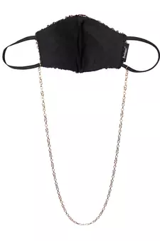 3-Ply Reusable Sculpted Sequin Fashion Mask With Lanyard Chain