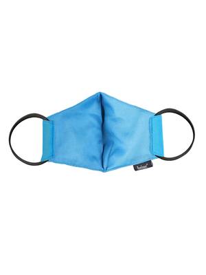 3-Ply Reusable Rayon Blue & Multi Floral Leaf Block Painted Poly Cotton Fabric Fashion Mask 5