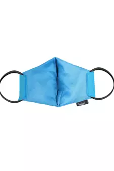 3-Ply Reusable Rayon Blue & Multi Floral Leaf Block Painted Poly Cotton Fabric Fashion Mask