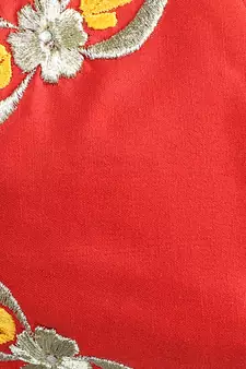 3-Ply Red Yellow & Gold Abstract Embroiderd Poly Cotton Fabric Fashion Mask