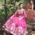 Premium leather work embroidered fushsia pink lehenga