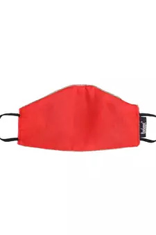 3-Ply Red & Gold Art Silk Embellished Fabric Fashion Mask
