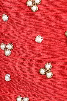 3-Ply Red & Gold Art Silk Embellished Fabric Fashion Mask