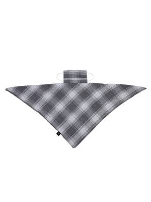 3-Ply Reusable Grey & White Checkered Acrowool Scarf Style Fashion Mask 5