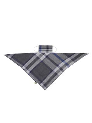 Anekaant 3-Ply Reusable Grey & Navy Checkered Acrowool Scarf Style Fashion Mask 5