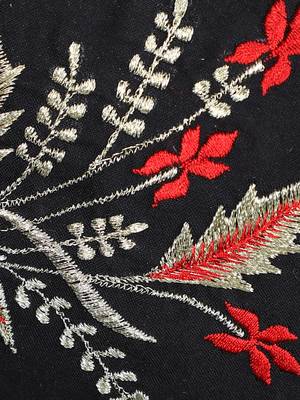 3-Ply Reusable Black Red & Gold Embroidered Cotton Fabric Fashion Mask 6