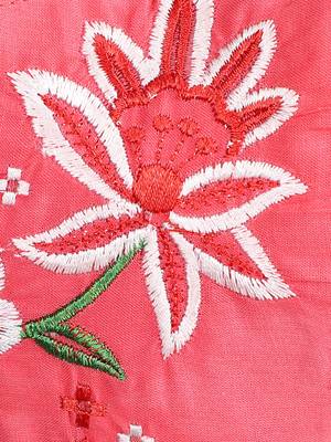 3-Ply Reusable Pink & Multi Floral Embroidered Cotton Fabric Fashion Mask 6