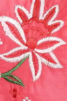 3-Ply Reusable Pink & Multi Floral Embroidered Cotton Fabric Fashion Mask