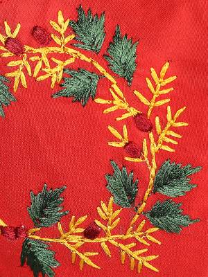 3-Ply Reusable Red & Multi Embroidered Cotton Fabric Fashion Mask 6