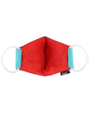 3-Ply Reusable Aqua & Multi Embroidered Cotton Fabric Fashion Mask 5