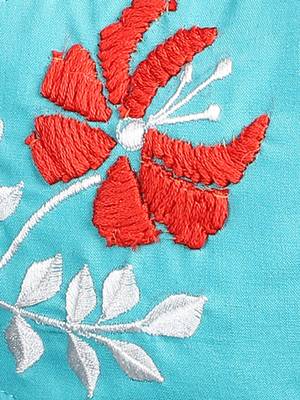 3-Ply Reusable Aqua & Multi Embroidered Cotton Fabric Fashion Mask 6