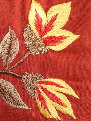 3-Ply Reusable Rust & Multi Embroidered Cotton Fabric Fashion Mask 6