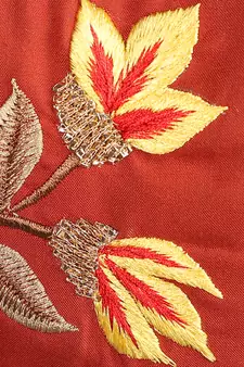 3-Ply Reusable Rust & Multi Embroidered Cotton Fabric Fashion Mask