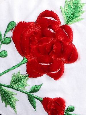 3-Ply Reusable White & Multi Floral Embroidered Cotton Fabric Fashion Mask 6