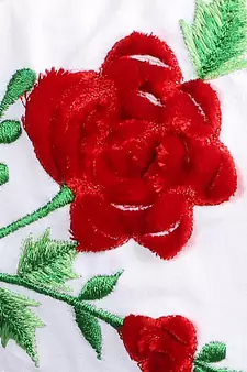 3-Ply Reusable White & Multi Floral Embroidered Cotton Fabric Fashion Mask