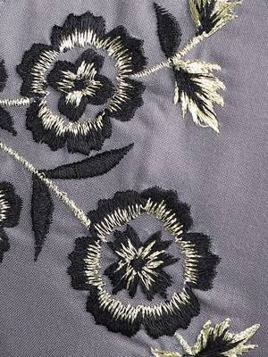 3-Ply Reusable Grey, Black & Multi Floral Embroidered Cotton Fabric Fashion Mask 6