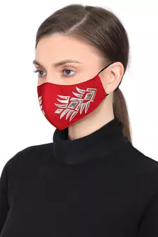 3-Ply Reusable Red & Gold Patch Work Cotton Fabric Fashion Mask