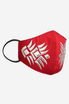 3-Ply Reusable Red & Gold Patch Work Cotton Fabric Fashion Mask