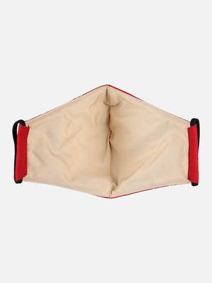 3-Ply Reusable Red & Gold Patch Work Cotton Fabric Fashion Mask 5