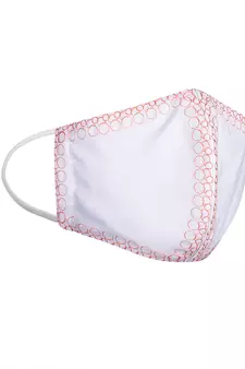 3-Ply Reusable White & Coral Embroidered Cotton Fabric Fashion Mask