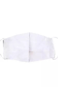 3-Ply Reusable White & Coral Embroidered Cotton Fabric Fashion Mask