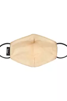 3-Ply Beige & Multi Faux Silk Embellished Fabric Fashion Mask