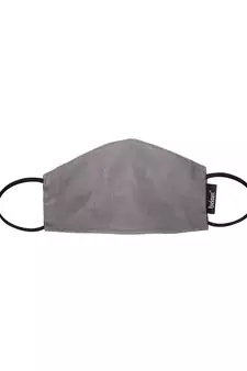 3-Ply Grey & White Faux Silk Embellished Fabric Fashion Mask